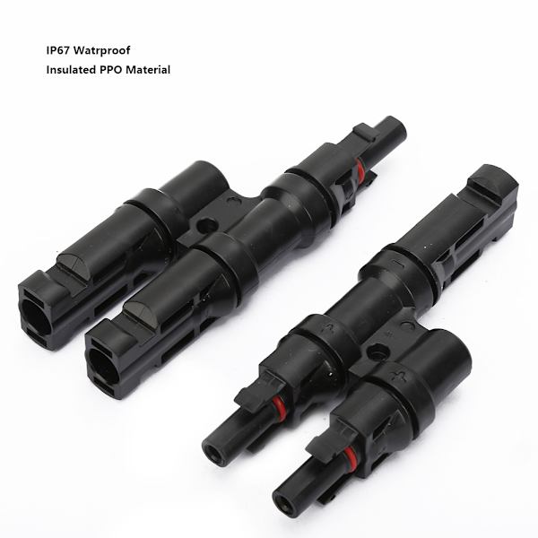 1 par T-type gren solcellepaneladapter 2 i 1 parallellkoblingskabel splitter
