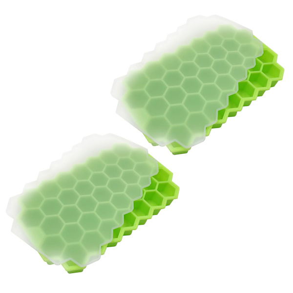 2 stk isterningbakker med låg Silikone Genanvendelige og BPA-fri