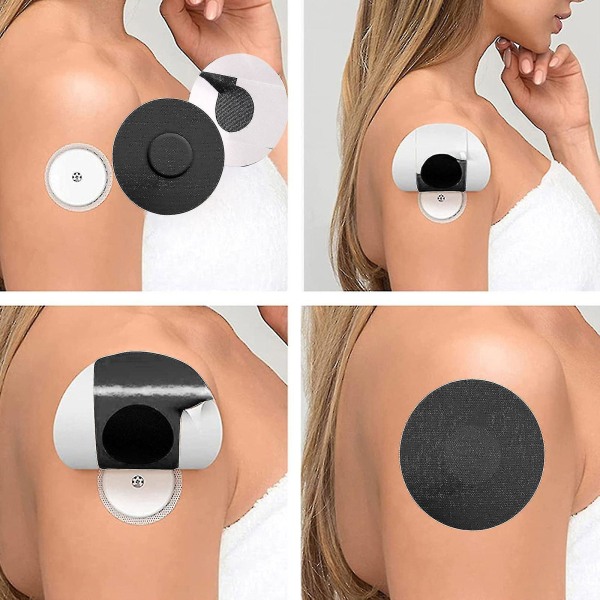 50 stk Sports Sensor Patch Protector Freestyle selvklæbende patches Vandtæt sensorbeskyttelsescover til badning Black