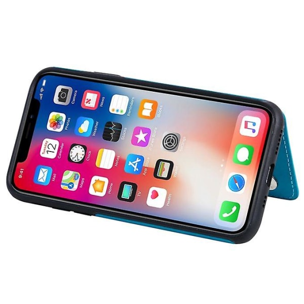För Iphone X Six Cats Embossing Pattern Protective Case(blå)