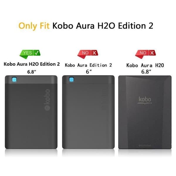 Etui Kobo Aura H2O Edition 2 - Ultratynd - PU-læder - Mikrofiberbeskyttelse