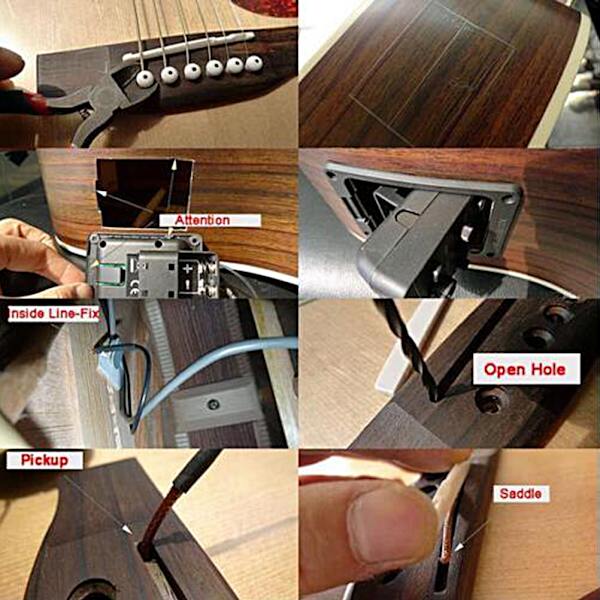 Gitarrförförstärkare EQ Stämapparat Piezo Pickup Gitarrdelar Tillbehör