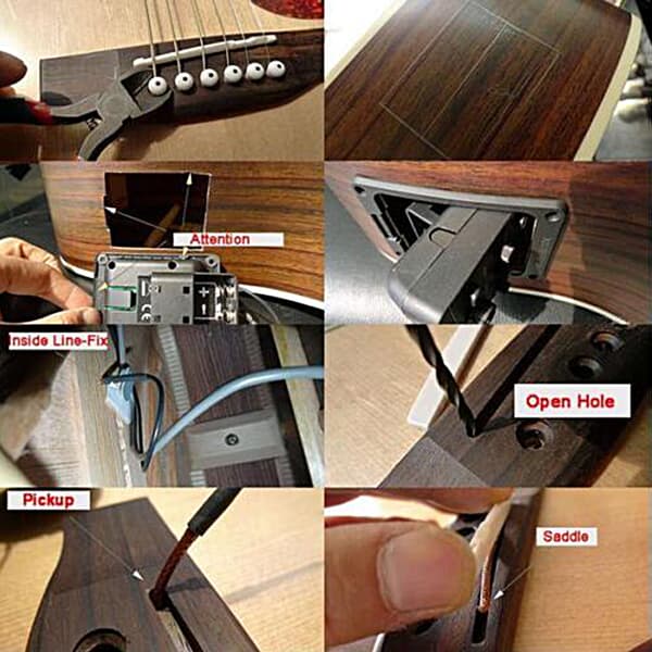 Guitar Preamp EQ Tuner Piezo Pickup Guitar Dele Tilbehør