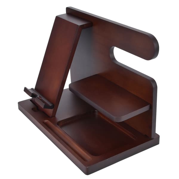 【BQ】Mobile Phone Base Multifunctional Desktop Storage Holder Retro Pine for Glasses Key Watch