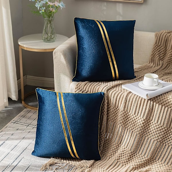 för Soffa Soffa Sovrum Vardagsrum Dekoration Marinblå 45 x 45 cm Set med 2