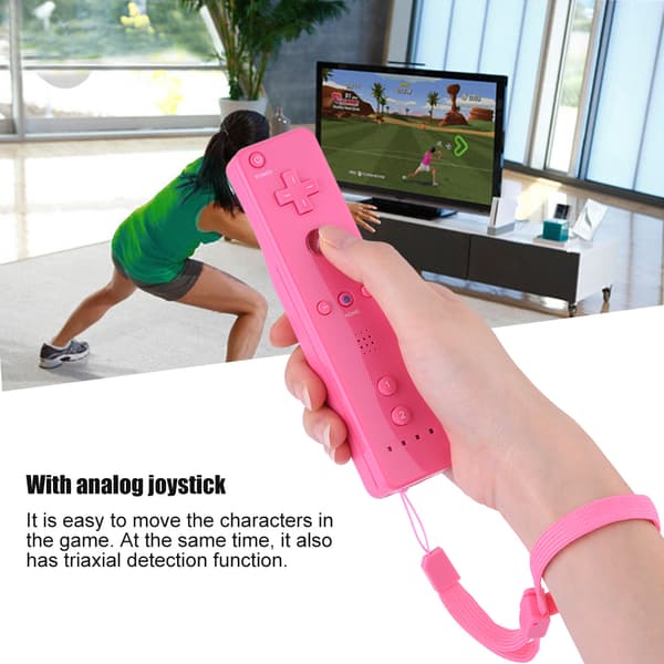 Analog Joystick Gamepad Controller för WiiU/Wii-konsolen (rosa)