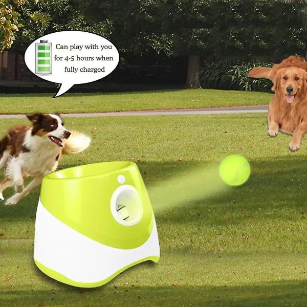 Automatisk kastmaskin Hundträning Katapult utomhusleksaker för husdjur Tennis Launcher Pet Ball Kastanordning 3/6/9 bollar Hundträning green With 6 Balls