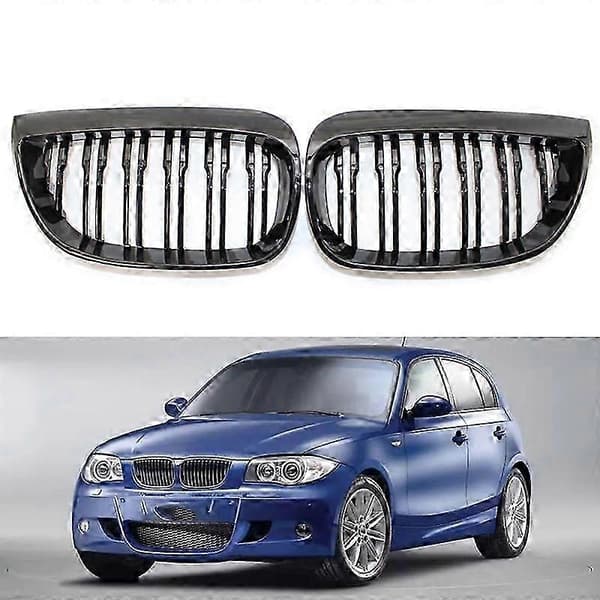 For E81 E87 120d 120i 130i Bilgrill Racinggrill Glansfulle M-gitter 2004-2007 Auto ABS-grilltilbehør Matte Black