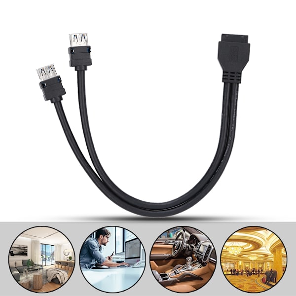 USB 3.0-kabel för frontpanelmontering med fasta fötter (0,3 m)