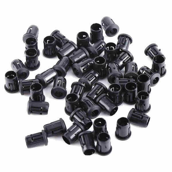 5 mm LED 50 stk. Lampesokkel Diodeholder Nylon Sort Klipsramme Nyttig