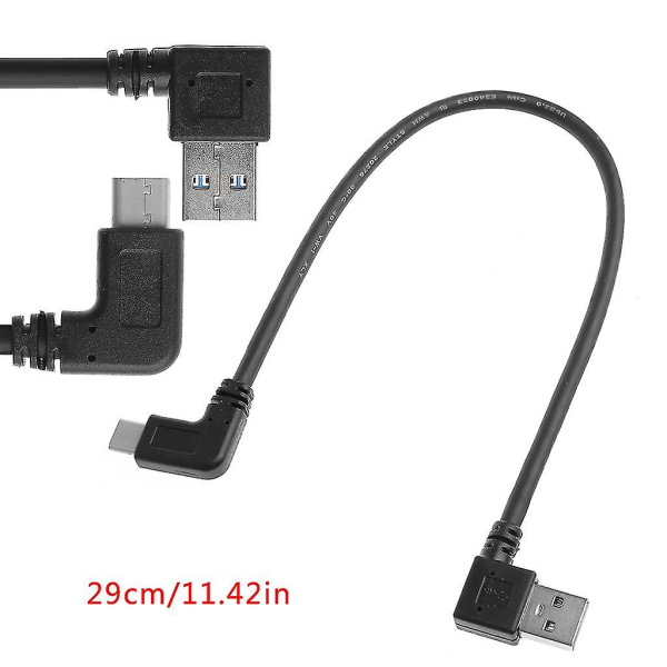 Usb3.0 A til Usb3.1 Type C 90 grader venstre/høyre vinkel hann-til-hann-adapterkabel