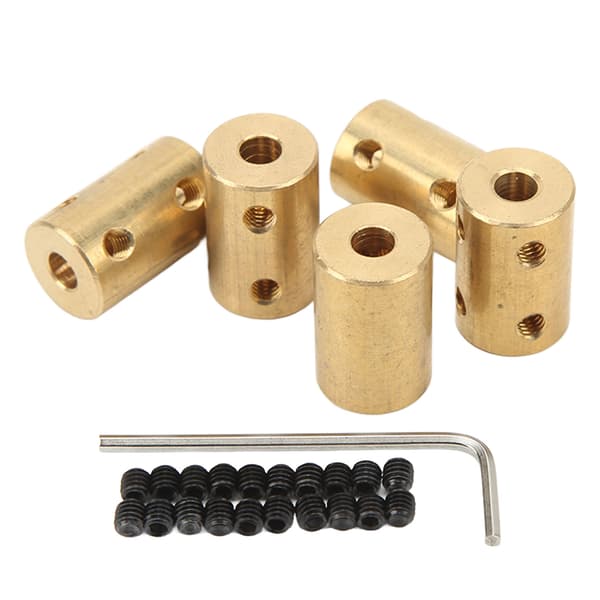 5 stk. Universal Messing Akselkoblingssett for 5mm Motorakselforlengelse
