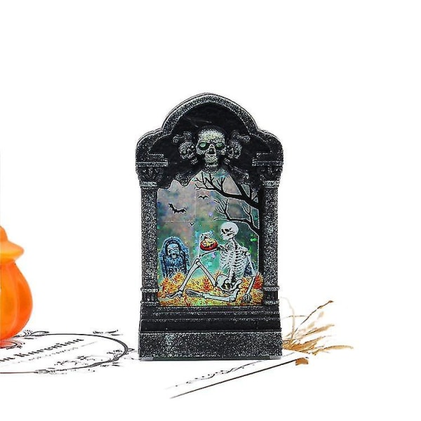 Halloween Pumpkin Lantern hautakivi kynttilän valo Pieni hautakivi Led-kohtauksen asettelu Baari asettelu koristeellinen rekvisiitta tombstone skeleton