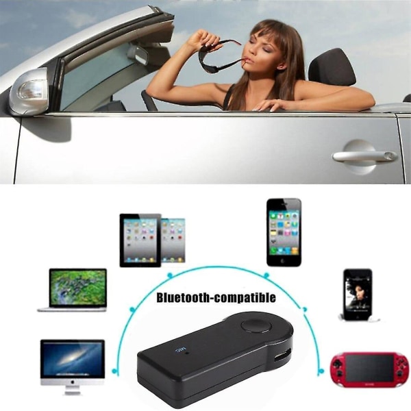 Bil Bluetooth-kompatibel sender 3,5 mm Jack Handsfree Aux Mini O-mottaker Bilsett Musikk Bluetooth-kompatibel adapter