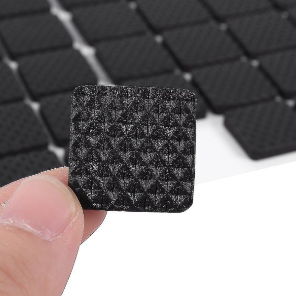Sklisikker selvklebende gummifotputer Sort Funiture Stolputer Protector Gulvbeskyttere Square 48pcs
