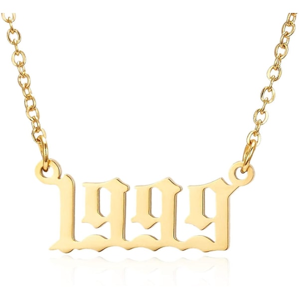 Födelseår Halsband Guld/silver Rostfritt stål nummer hänge halsband 1999