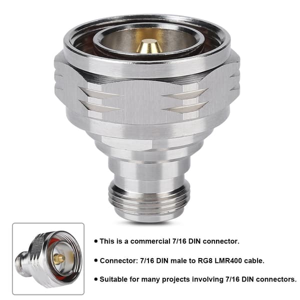 L29 7/16 DIN-kontakt RF-adapter - lige han til N hun