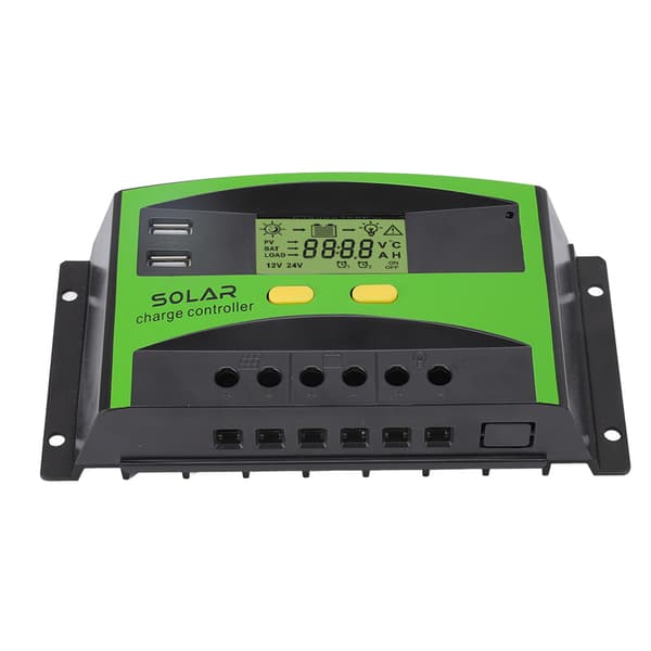12V 24V PWM Solar Charge Controller Dobbelt USB LCD Display 30A 360W 12V 720W 24V til Hjemmehave