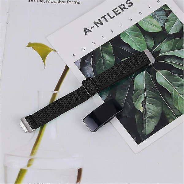 【BQ】Compatible Wave Pattern Woven Nylon Strap for Fitbit Inspire 3 - Replacement Band Black