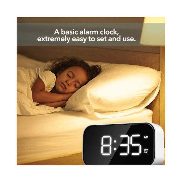 Vækkeur Touch Control Snooze-funktion Fuldskærms LED Digital