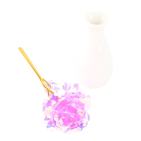 Guld Folie Ros Blomma Glödande Presentförpackning Alla Hjärtans Dag Mors Dag Present