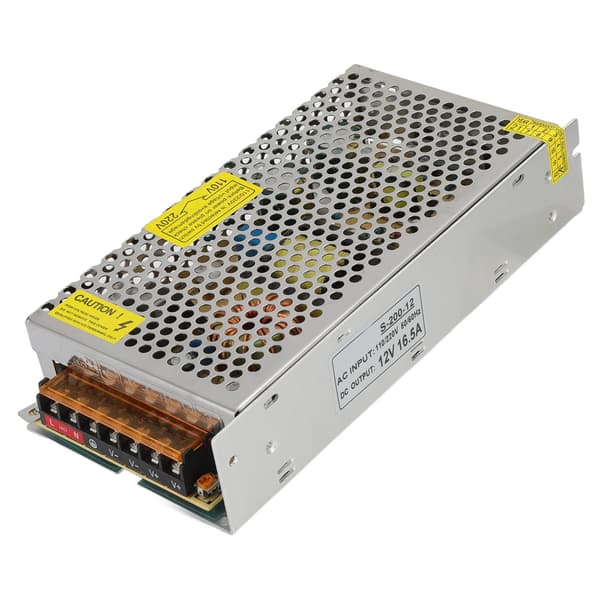 DC Switch Strømforsyningsadapter Switching Konverter Universal Regulering for LED-stripe 200W 110/220VS‑200‑12 12V 16.5A