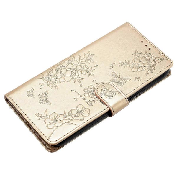 Blomstret læderetui til Xiaomi Redmi Note 13 5G pungcover Multicolor Gold