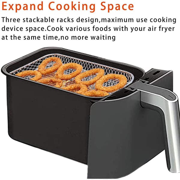 Dobbelt Airfryer Stativ Kompatibel Ninja Multi-lags Dehydrator Stativer 304 Rustfrit Stål Airfryer Stativ Tilbehør