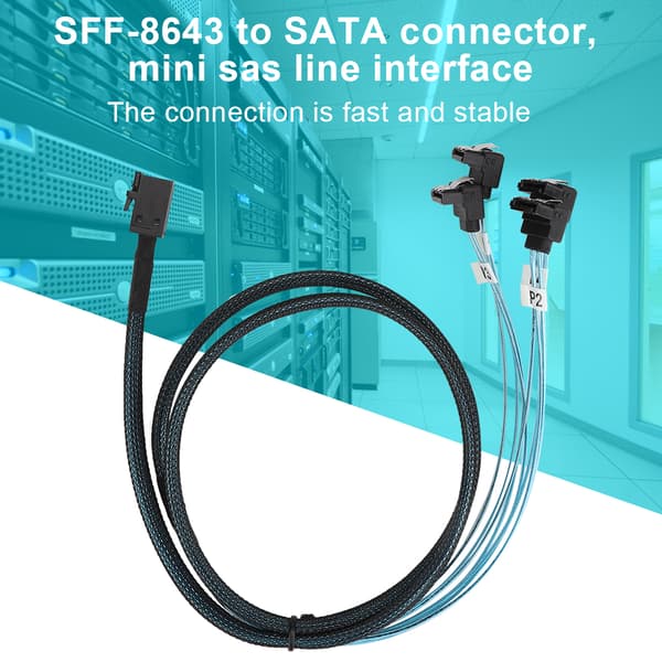 SATA 7Pinx4-kontakt Formsprutad hårddiskkabel med Mini SAS-gränssnitt HD 36P SFF-8643