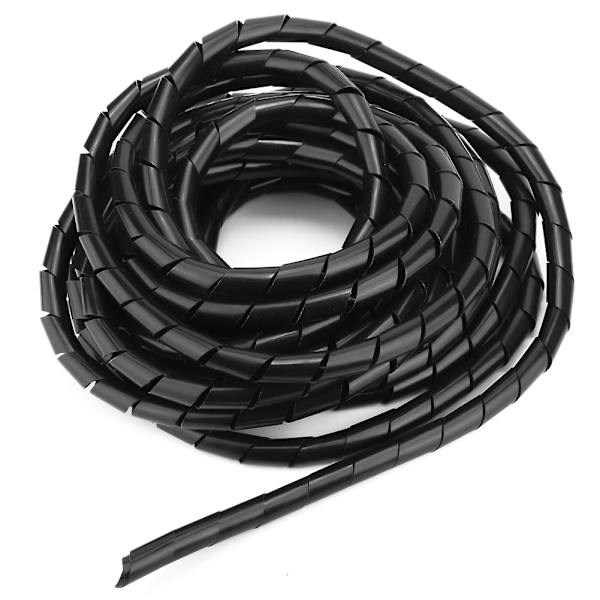 2-pakke Wire Protector Spiral PP Wire Kabelbeskyttelse Tilbehør Wire Sleeve Sort 12mm
