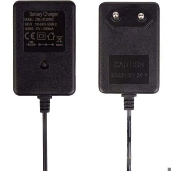 Elbiloplader til børn 12V 1A - Blybatterier - AC-indgang 100-240V