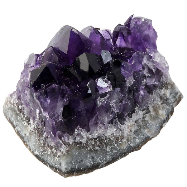 Naturlig rå ametyst Quartz Crystal Cluster Healing Exemplar Dekor Purple