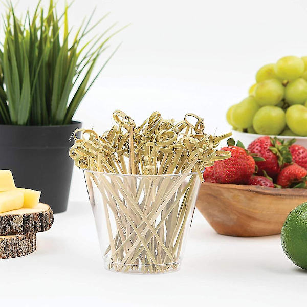 200 Counts Cocktail Sticks Bambus Knotted Spid Tandstikker