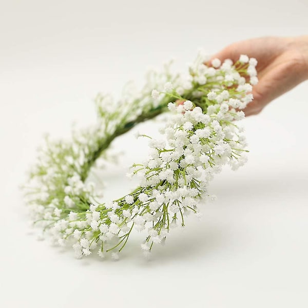 Kunstig ånde Falske Blomster Buket Gypsophila Bulk Blomst I Hvid Til Bryllupskrans Havedekoration 8 Stk