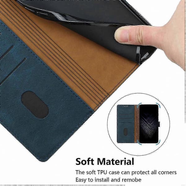 PU-læder flip-etui med kortholder til Nova 5T Blue