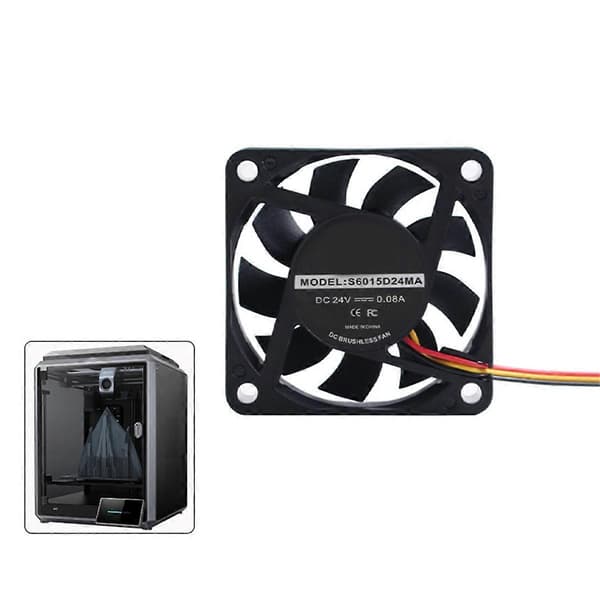 Kjølevifter for Creality K1 & K1 Max 3D-printere - 6025-modeller, DC24V