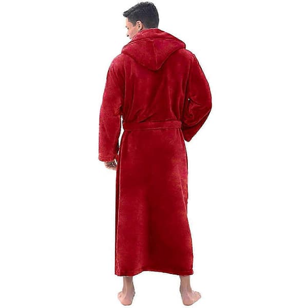 Miesten hupullinen fleecetakki - Muhkeat kylpytakit Red 3XL