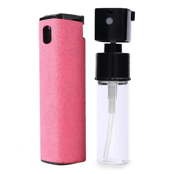 2 i 1 telefon skjermrenser spray datamaskin mobiltelefon skjerm støvfjerner verktøy mikrofiberklut for iphone Ipad Apple Polish Pink
