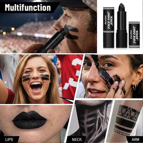 【BQ】Fodbold Ansigtsmaling Stick Levende Holdånd VM Kampdag Fed Linjer Black