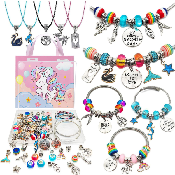 Söt rosa lila blå färg presentförpackning DIY barns Unicorn set 1.8cm150pcs