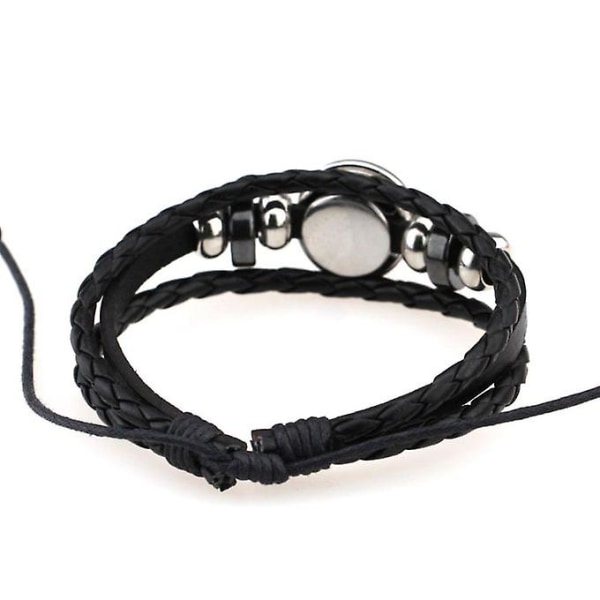 Europeiska och amerikanska handstickade pärlor retro diy armband Libra Constellation läder punk armband