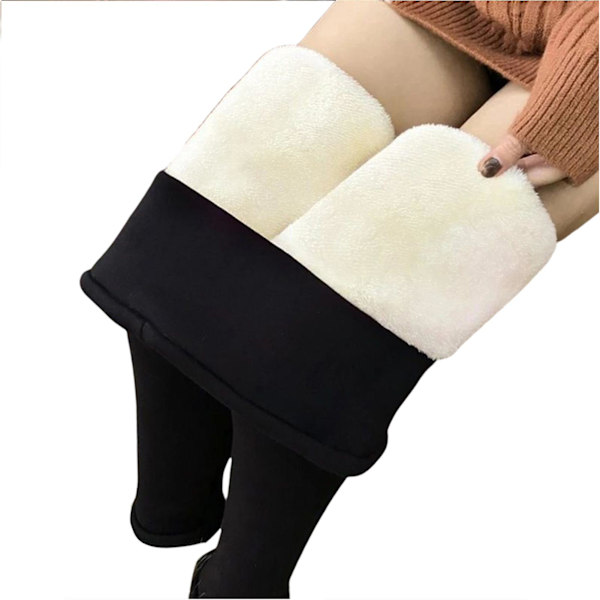 Kvinnor Vinter Leggings Hög midja Varmfodrad Tjock ogenomskinlig Tights Stretch Bottom Thermal Tight Leggings För Höst Vinter Black 2XL
