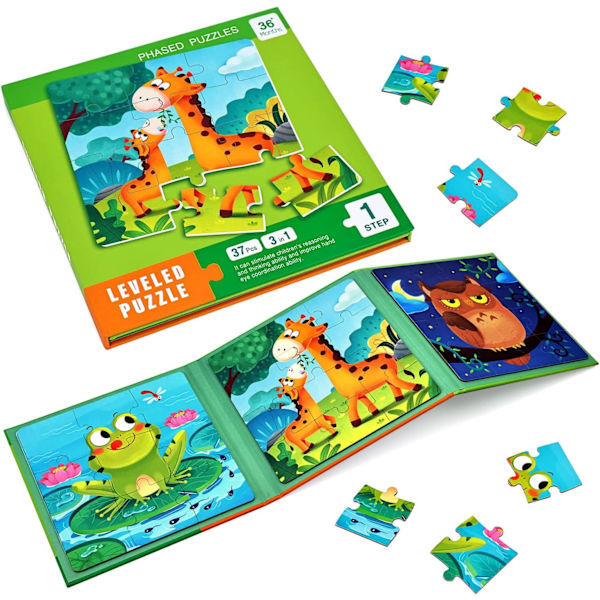 Magnetisk pusselspel för barn, Montessori Puzzle Quiet Book, Early Educational