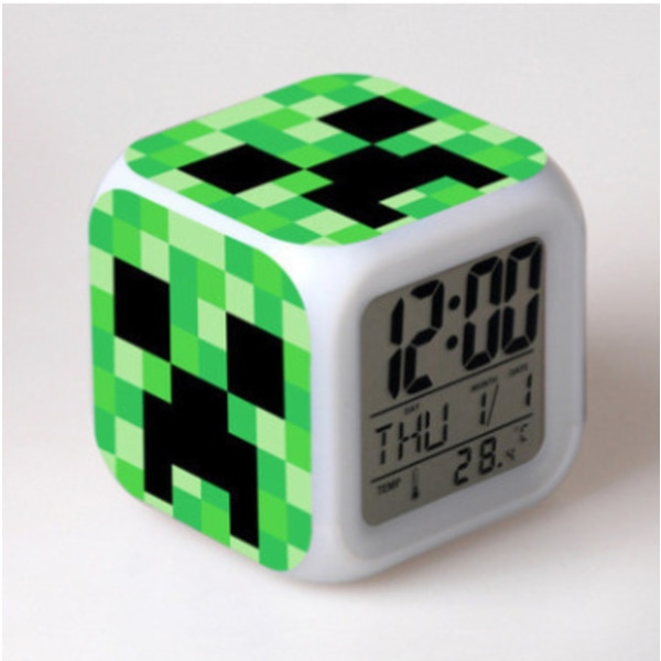 Minecraft väckarklocka Minecraft färgglada färgskiftande fyrkantig väckarklocka