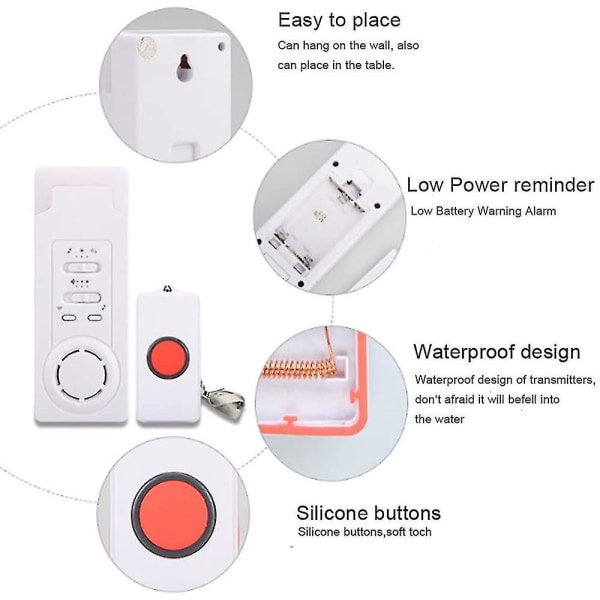 Wireless Caregiver Smart Personal Pager System Emergency Care Alarm Call Button