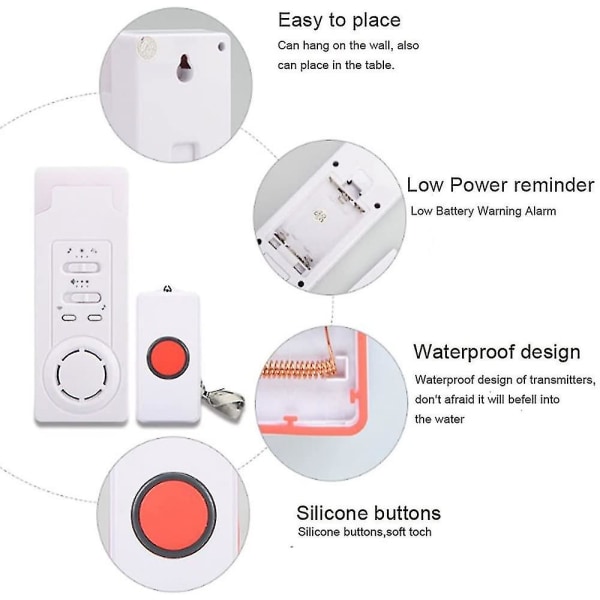 Wireless Caregiver Smart Personal Pager System Emergency Care Alarm Call Button