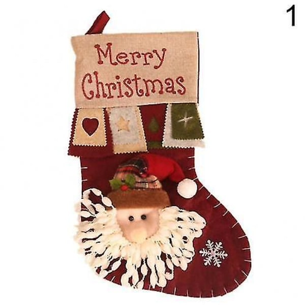 55% Dropshipping!!tomten Snögubbe Älg Julstrumpor Söta barn Presentförvaringsväska Semesterdekorationer 1