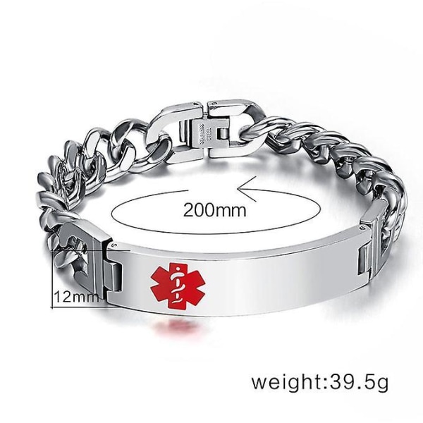 Rostfritt stål handkedja ID manschettarmband herr smycken gåvor