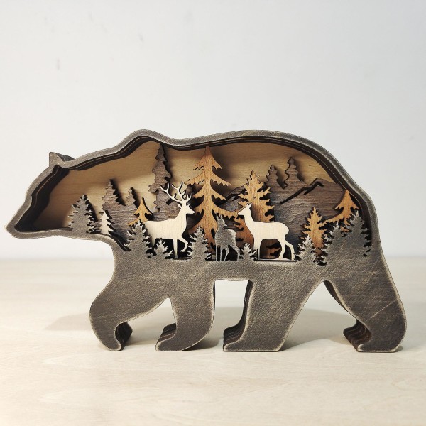 juledekoration hul ud kunst ornament jul vedhæng skov scene display bjørn