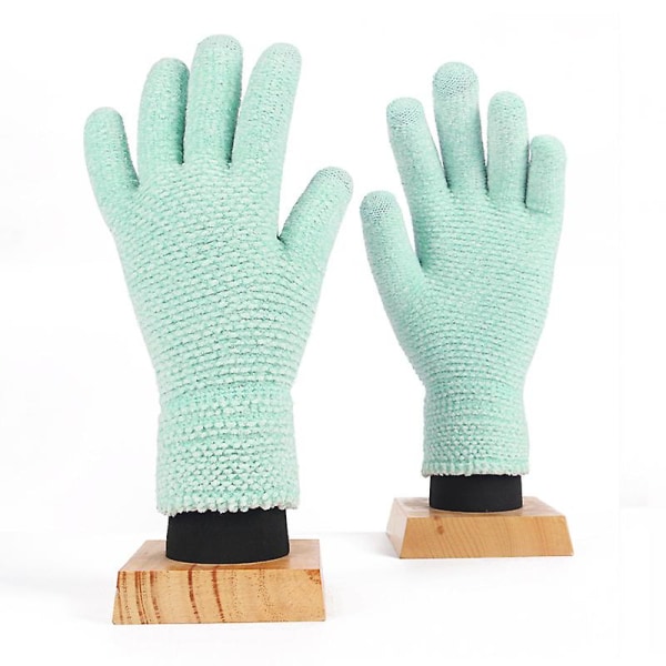 Stickade handskar "pekskärmshandskar dam, varma stickade handskar" (2 par) Mint Green